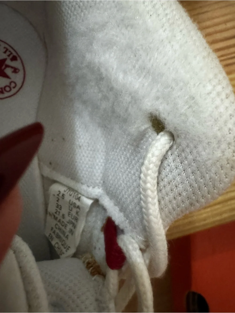Converse Kids White High-Top Sneakers with Red Accents